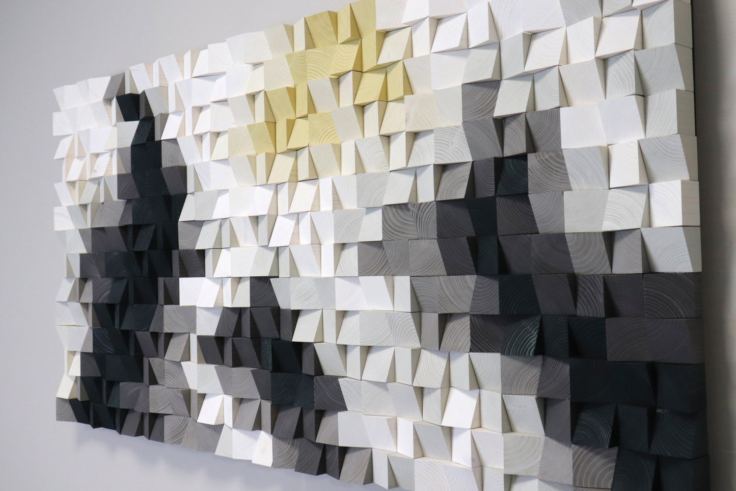 Elegant 3D wooden wall panel inspired by winter landscapes, ideal for acoustic balance.