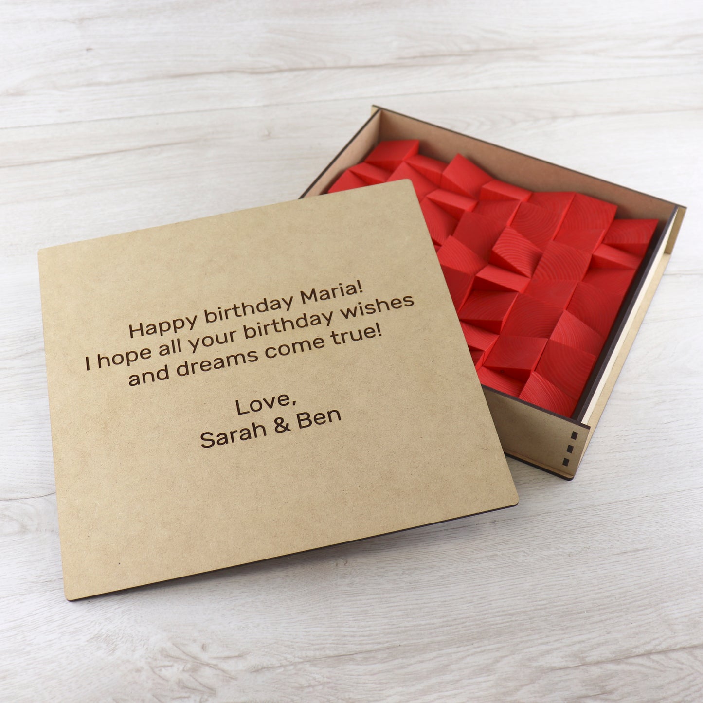 Personalized box text