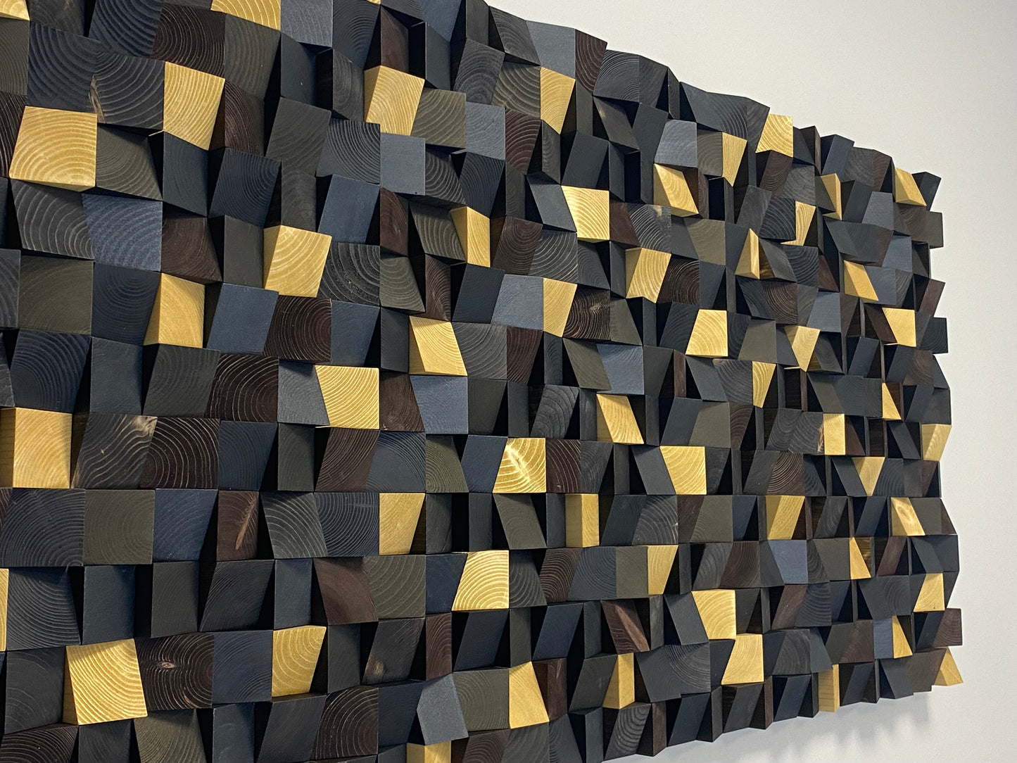 Luxury modern black and gold wooden wall art handcrafted by WoodenPix.