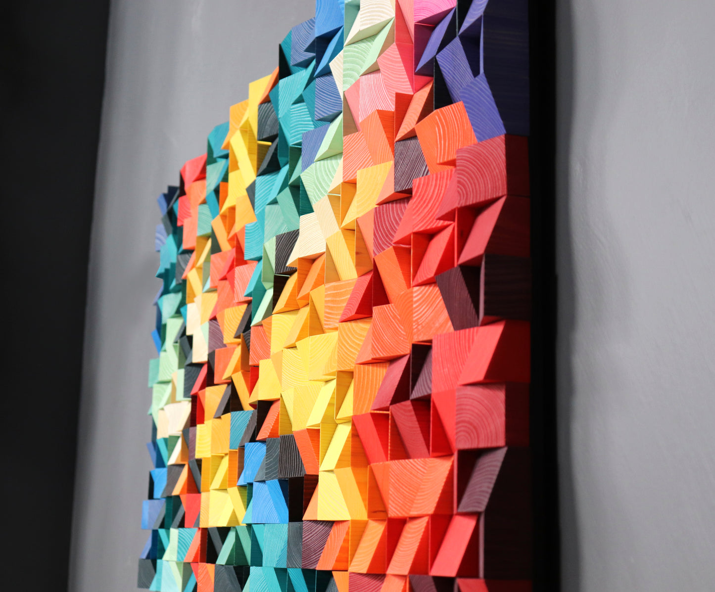 Close-up of Spring Flowers wall panel showing rich details and natural wood pattern.