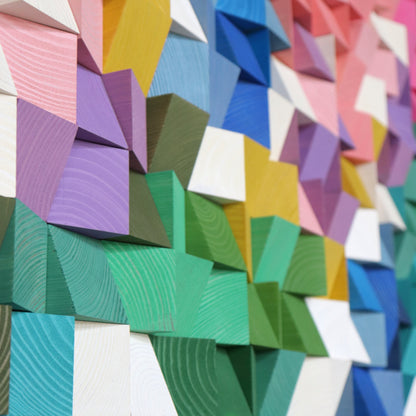 Eco-friendly handmade wooden wall art designed to enhance sound and visual harmony.