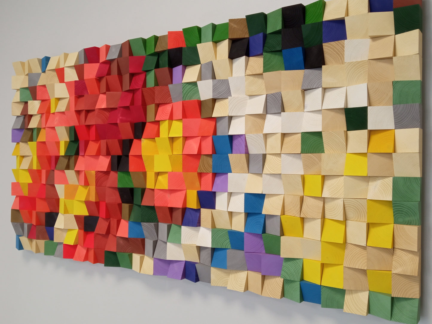 Abstract Scarlet Flowers wooden wall art with bold, handcrafted design by WoodenPix.