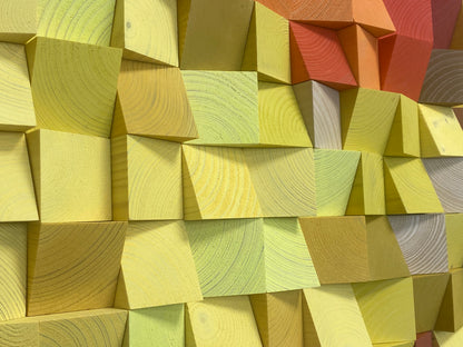 Eco-friendly acoustic wall art by WoodenPix blending artistic design, wood texture, and functional sound absorption.