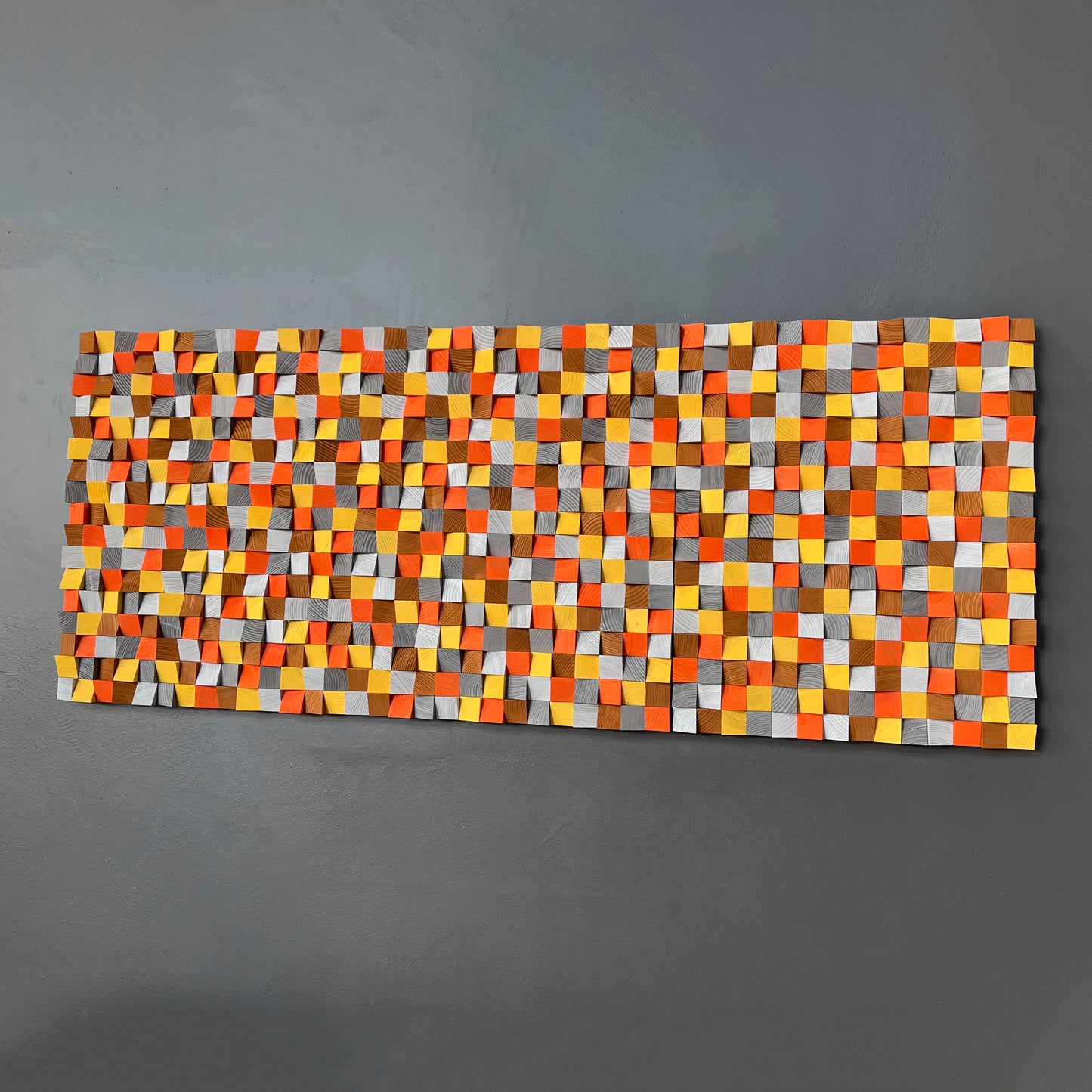 Eco-friendly 3D wooden wall decor blending craftsmanship with contemporary geometric design.