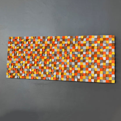 Eco-friendly 3D wooden wall decor blending craftsmanship with contemporary geometric design.