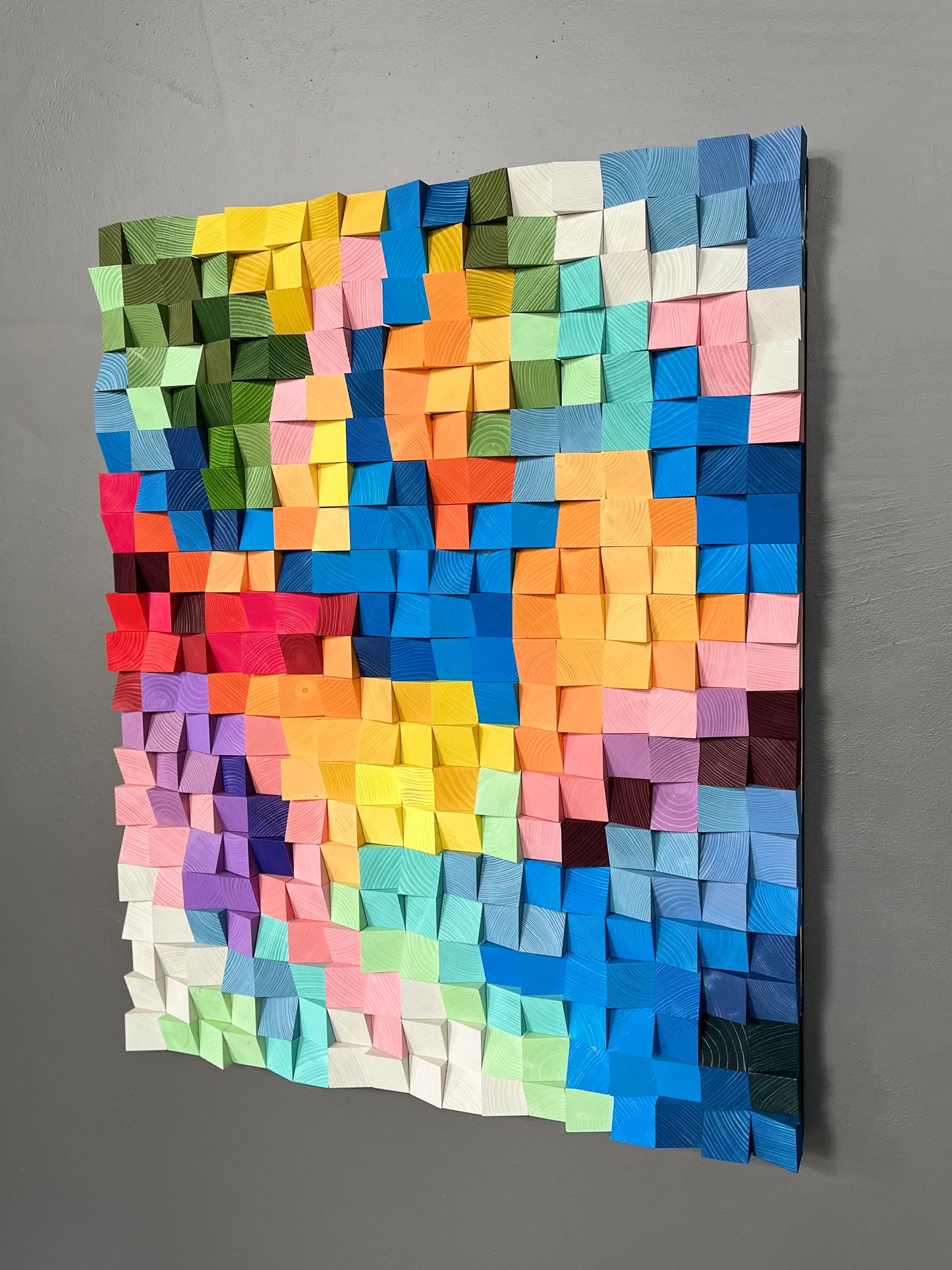 Handmade eco-friendly wooden wall art offering sound balance and visual impact.