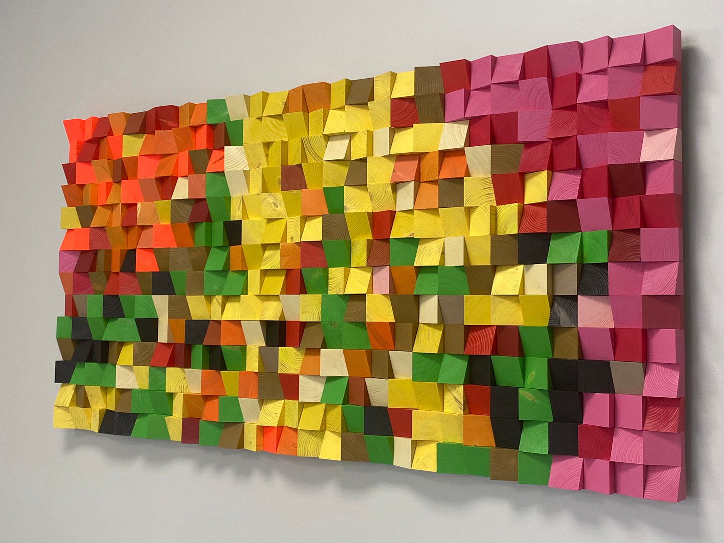 Electric Flowers modern wall decor by WoodenPix featuring handcrafted geometric wooden forms.