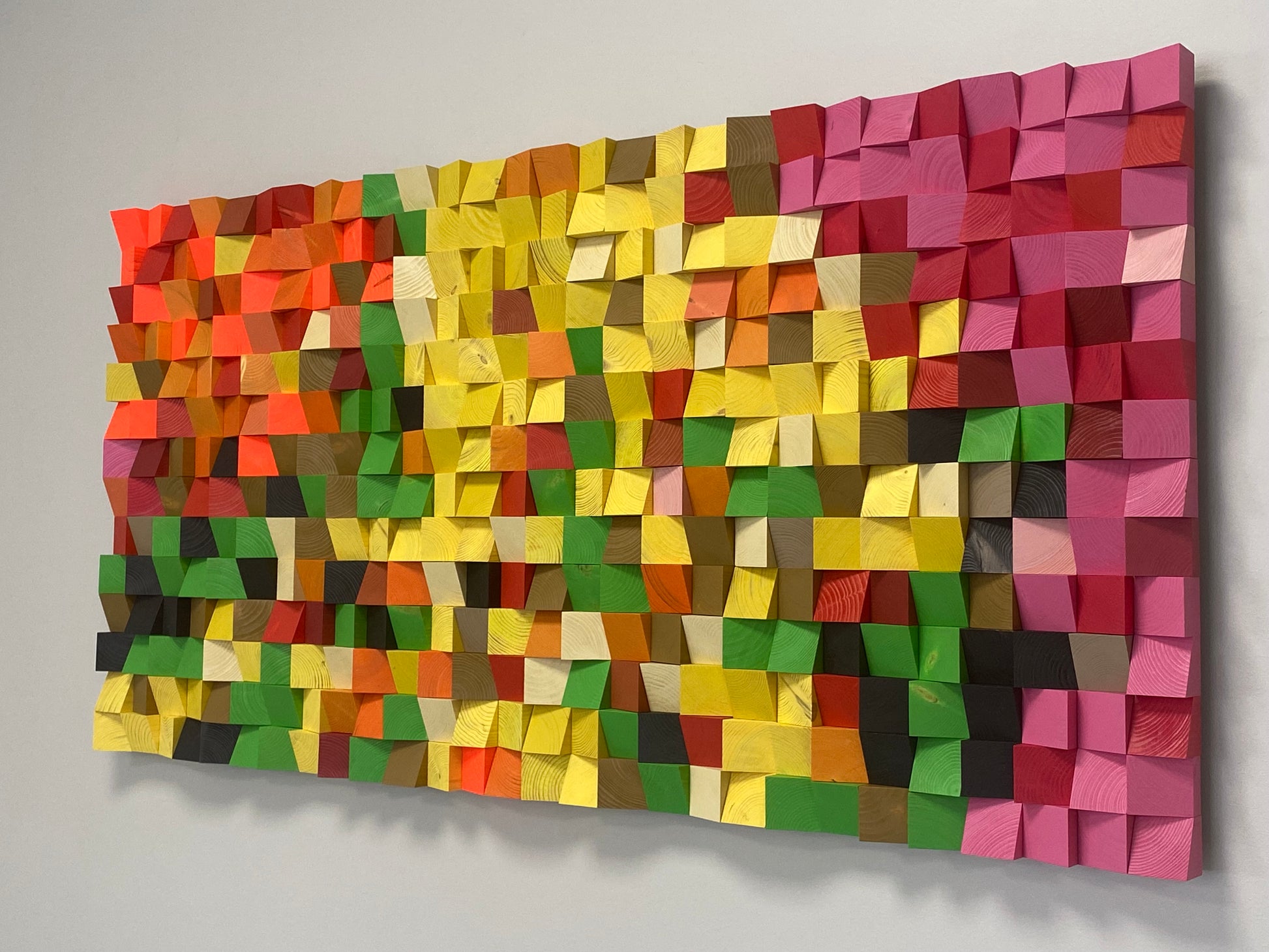 Electric Flowers modern wall decor by WoodenPix featuring handcrafted geometric wooden forms.