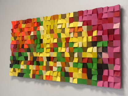 Electric Flowers modern wall decor by WoodenPix featuring handcrafted geometric wooden forms.