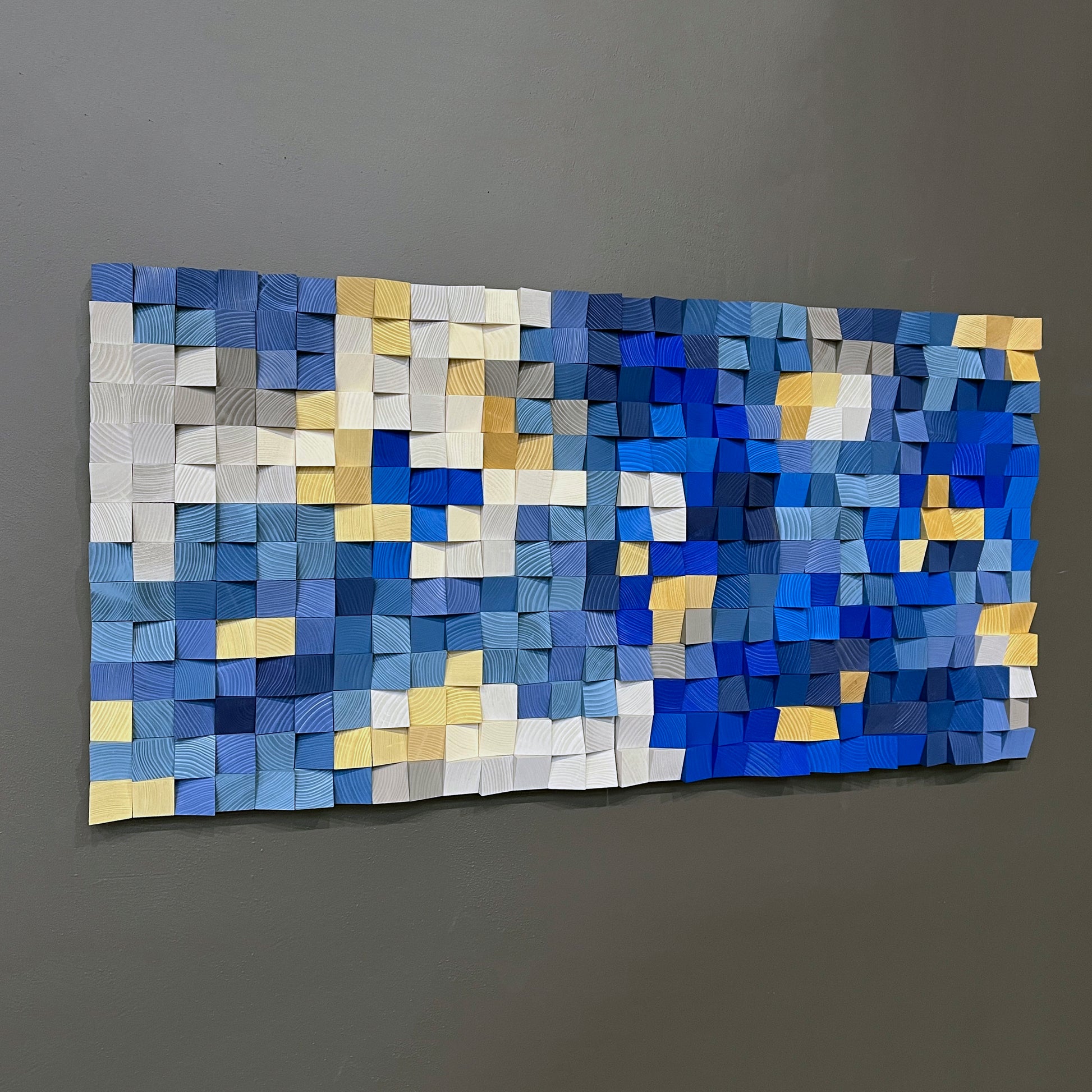 Dynamic WoodenPix wall art inspired by water motion and gentle rhythm.