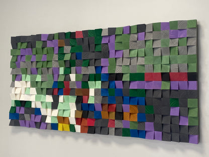 Eco-friendly wooden acoustic wall art by WoodenPix blending form, texture, and sound-diffusing function.