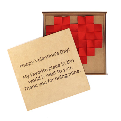 Purple heart wall art made from solid wood blocks, ideal as a meaningful gift