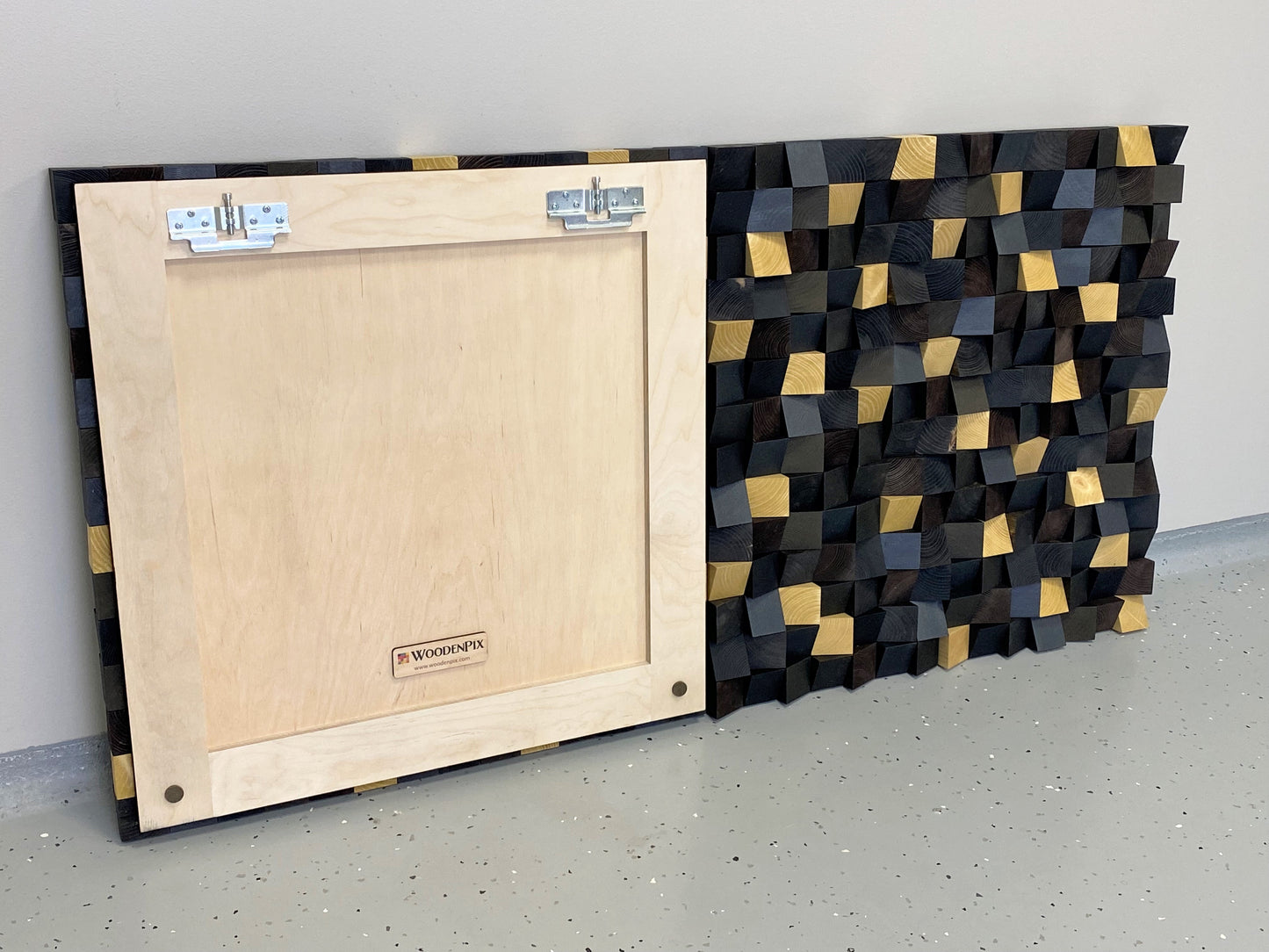 Contemporary 3D wooden wall panel handcrafted from natural sustainable wood.