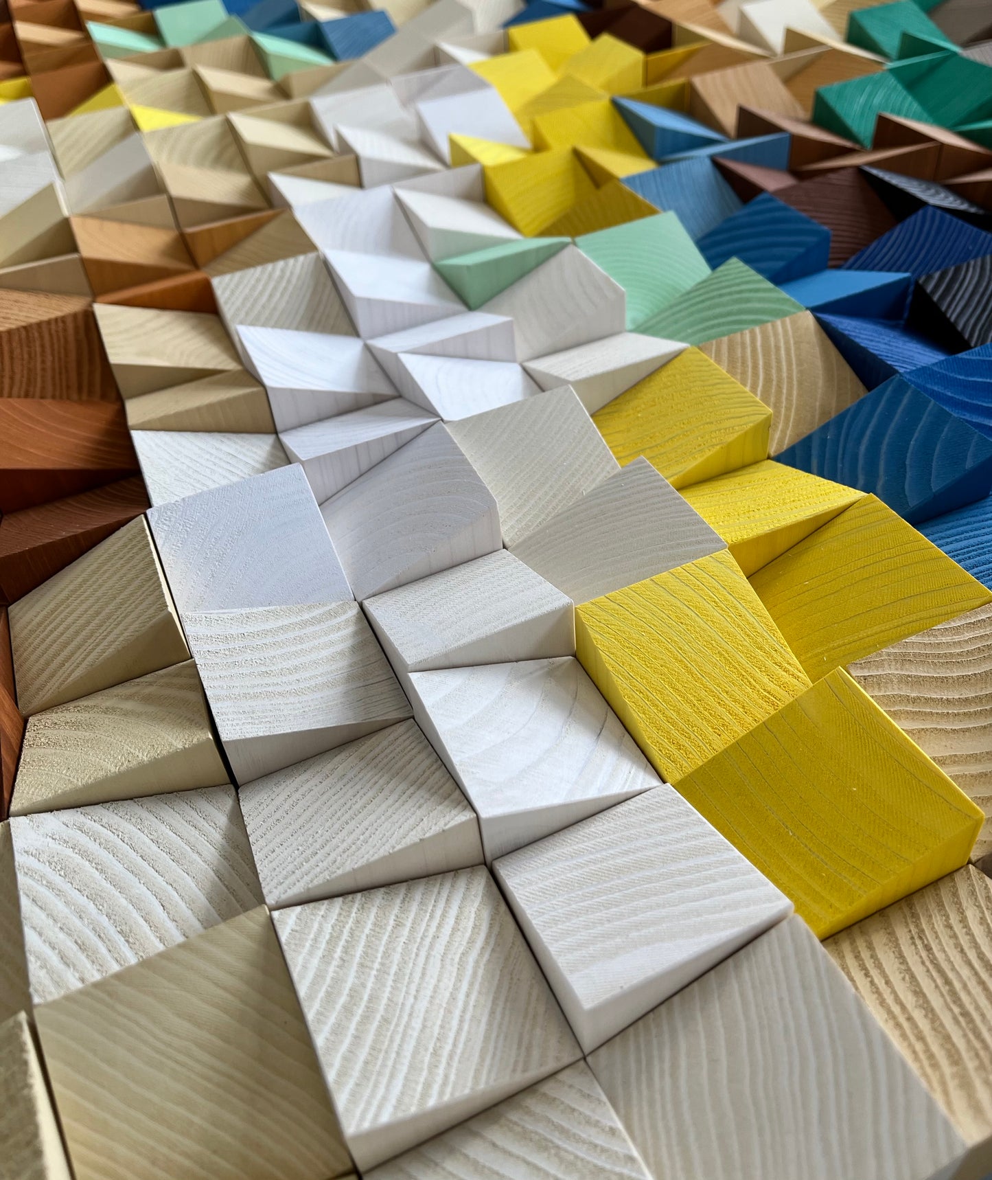 Sustainable 3D wooden wall decor by WoodenPix with layered texture and acoustic design.