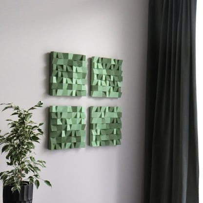 Multi-color wooden art set with strong 3D depth.