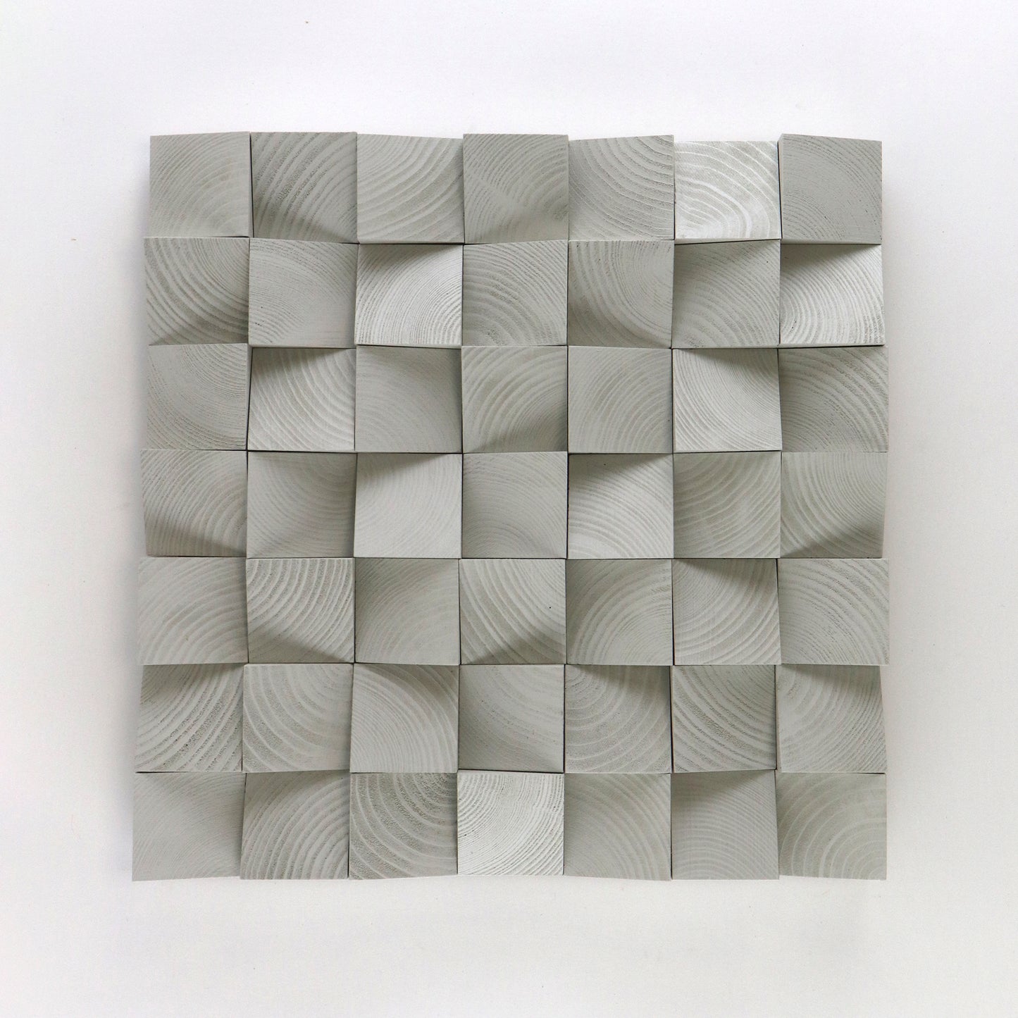 Papyrus White 3D wooden wall art panel featuring handcrafted geometric blocks and soft acoustic texture.