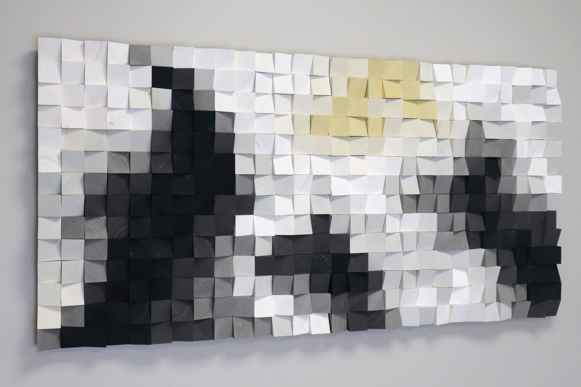 WoodenPix Snowy Hills – functional sound diffuser and modern art wall piece.