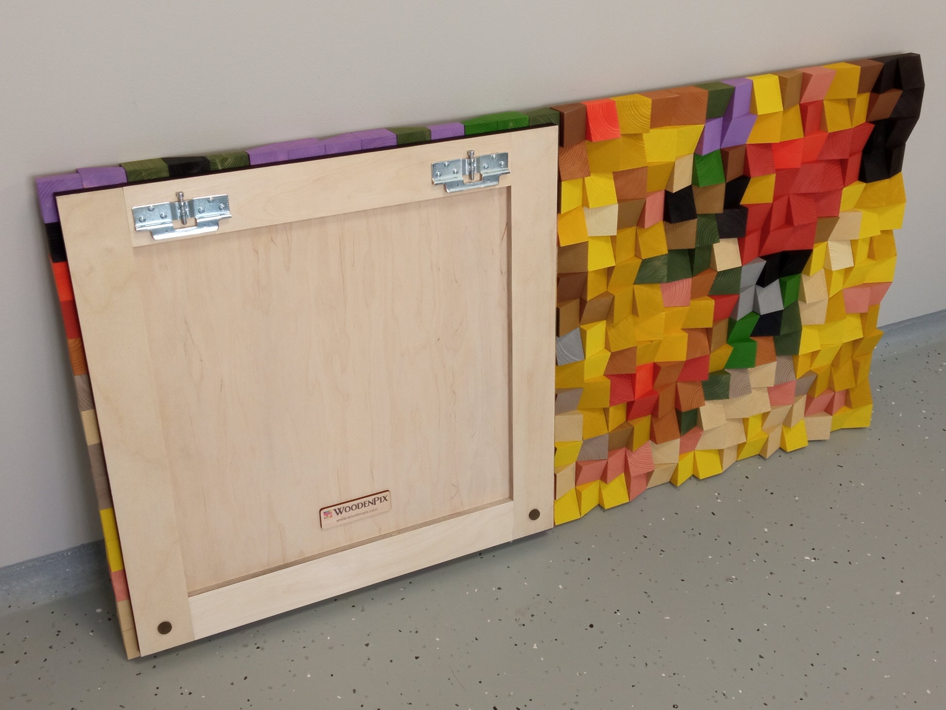 3D wood wall decor inspired by autumn hues — handmade acoustic panel by WoodenPix.