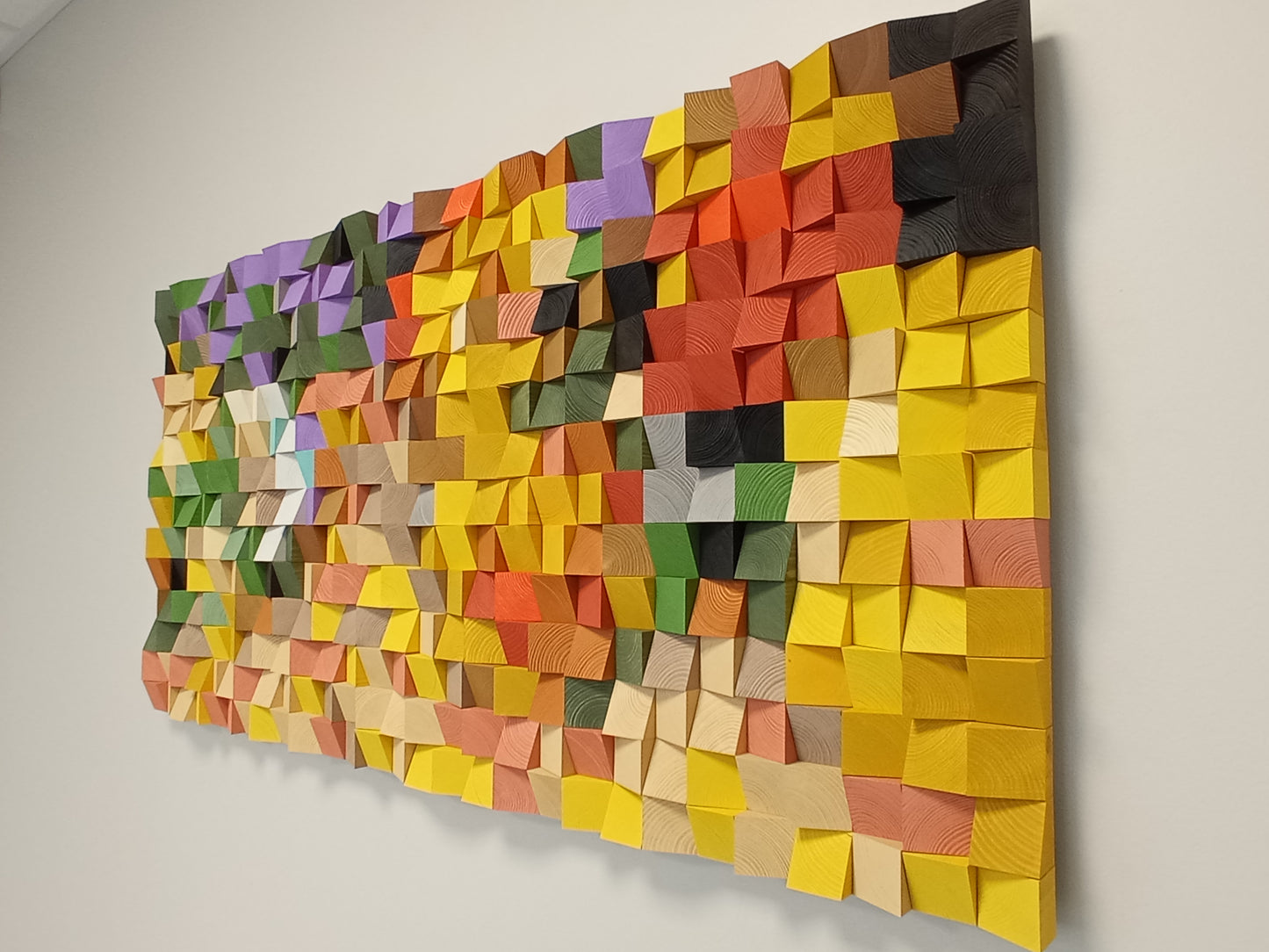 Autumn Expression decorative wood wall panel offering both visual warmth and sound improvement.