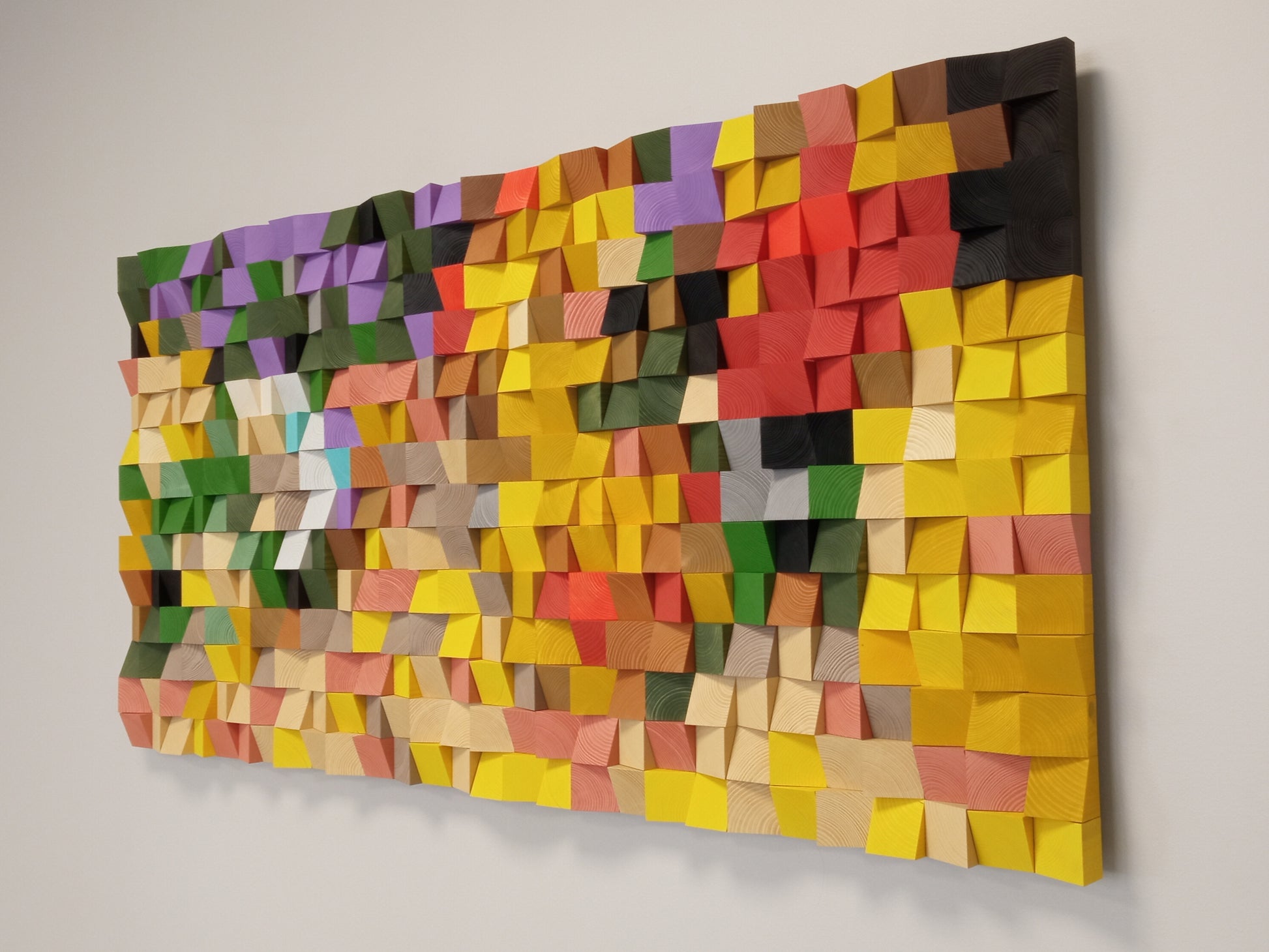 Autumn Expression 3D wooden acoustic panel by WoodenPix featuring warm fall colors and geometric texture.