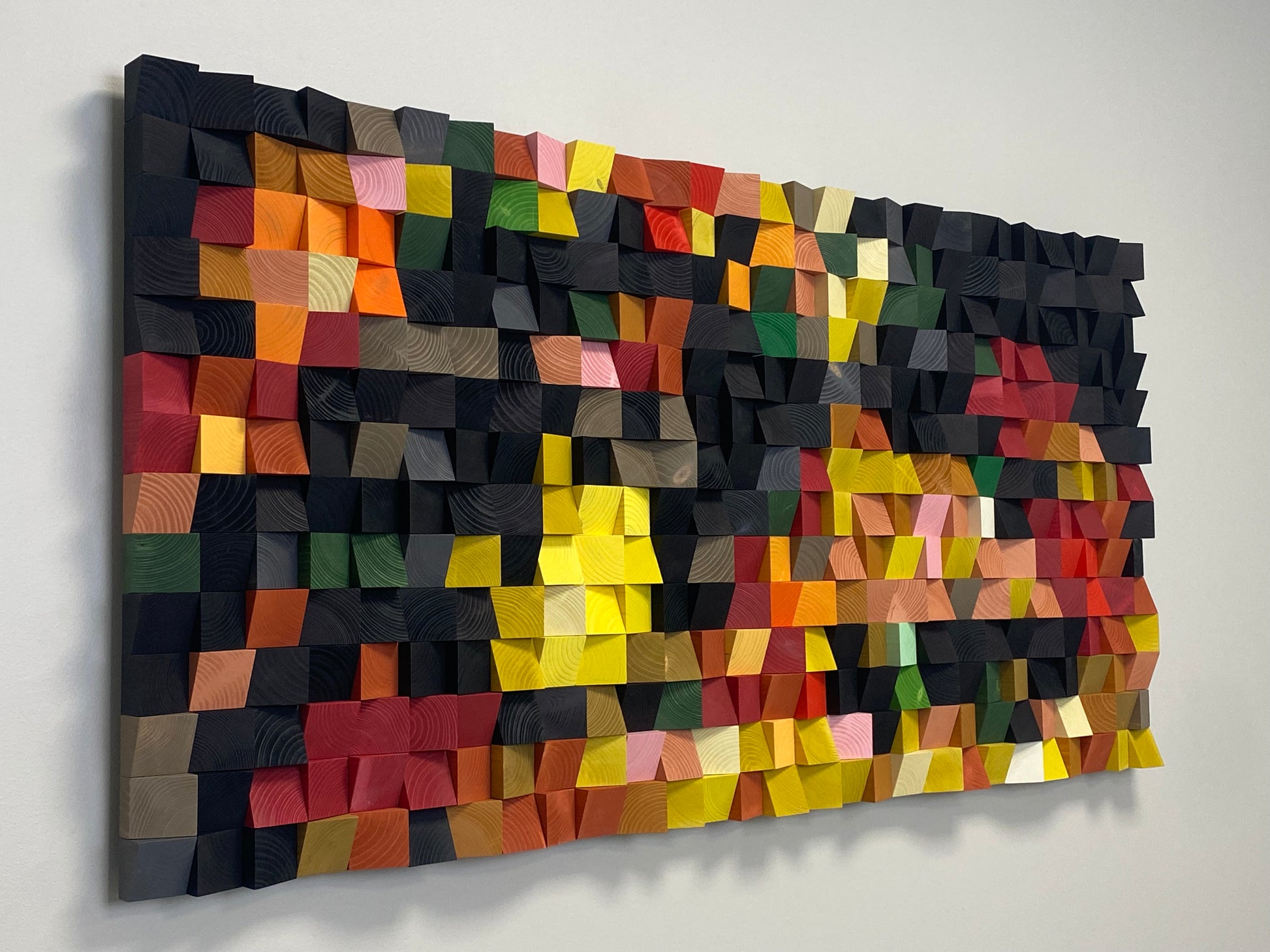 Fruit Basket 3D wooden acoustic wall art by WoodenPix featuring vivid fruit-inspired tones.