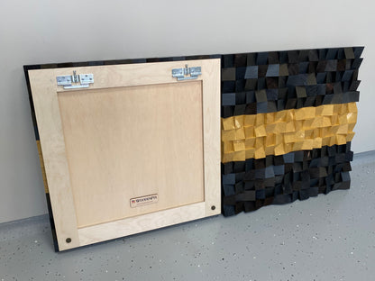 Handmade 3D wood acoustic panel providing elegant sound diffusion and modern appeal.