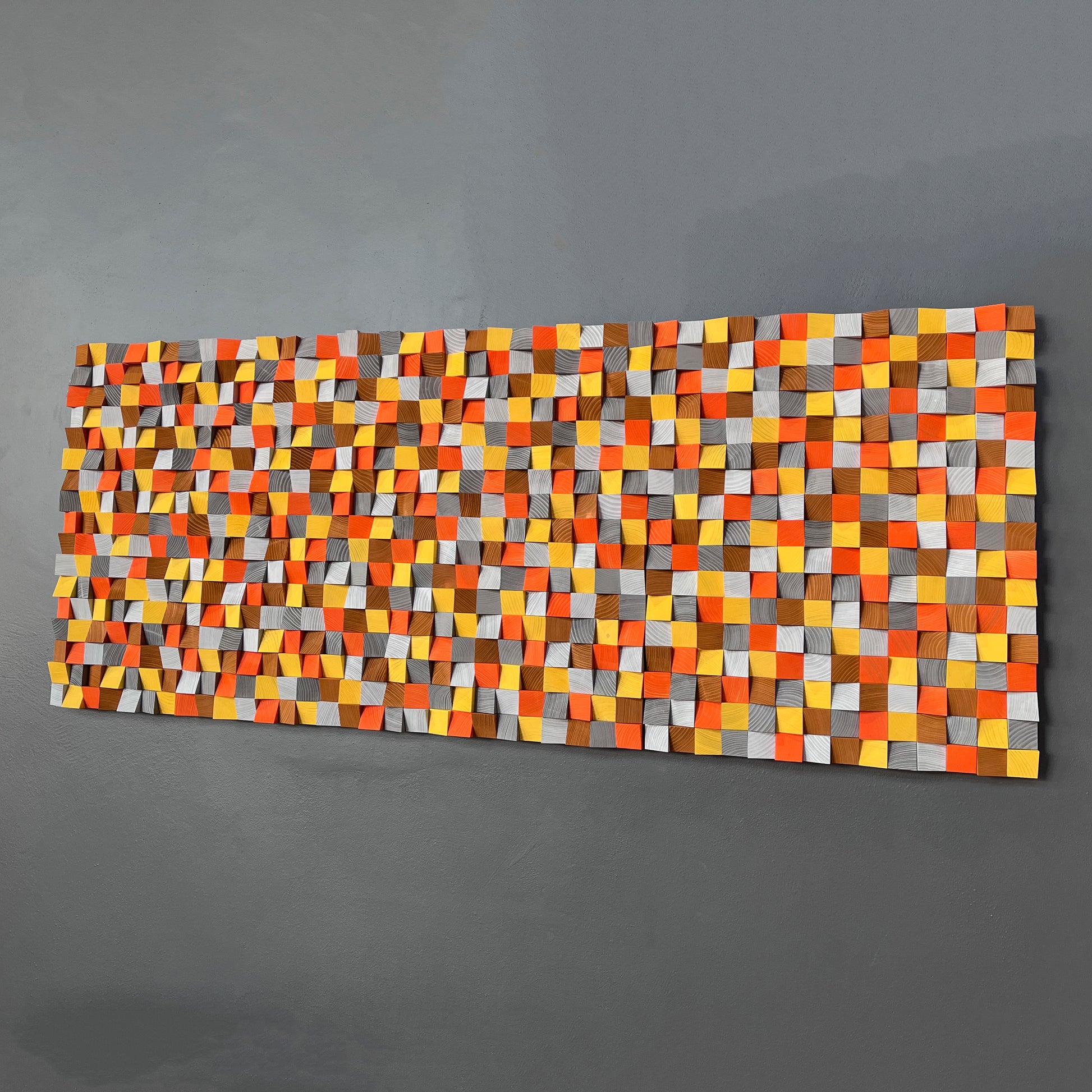 Sunset Harmony wooden wall art by WoodenPix offering texture, warmth, and acoustic balance.