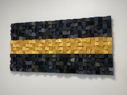 Golden Road wooden wall art by WoodenPix – handmade acoustic panel with luxury finish.