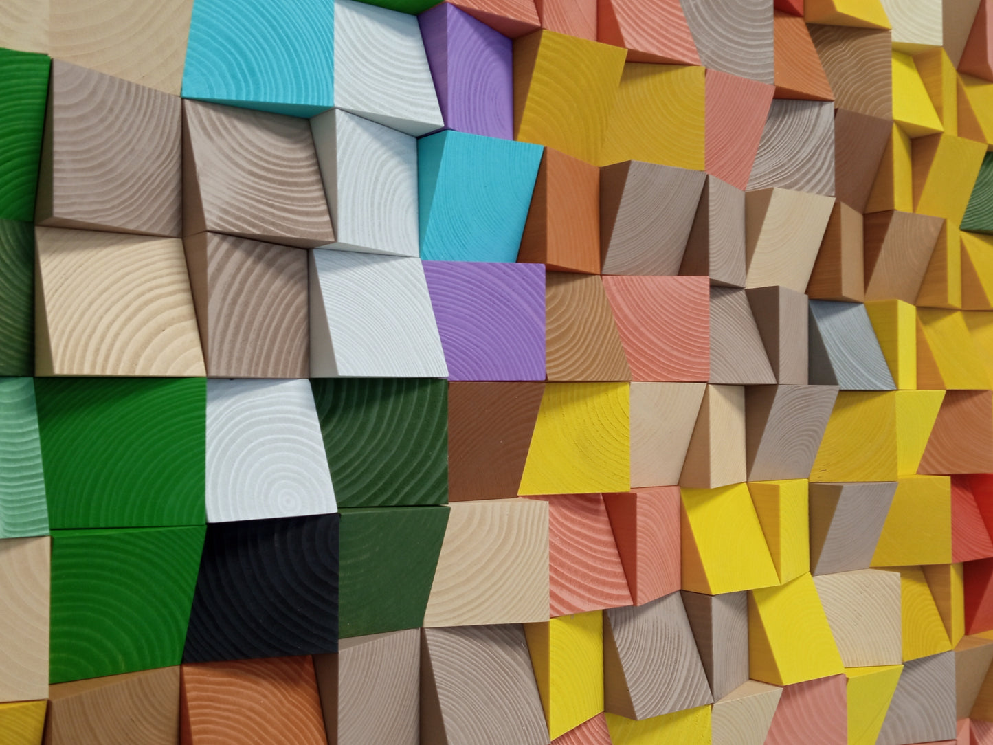 Handmade 3D acoustic wall art by WoodenPix, combining fall-inspired tones with sound diffusion qualities.