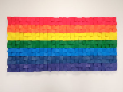 Rainbow Flag wooden wall art by WoodenPix — handcrafted acoustic panel that improves sound and adds vibrant design.