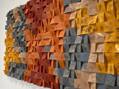 WoodenPix acoustic wall panel crafted from sustainable wood with natural charred texture.
