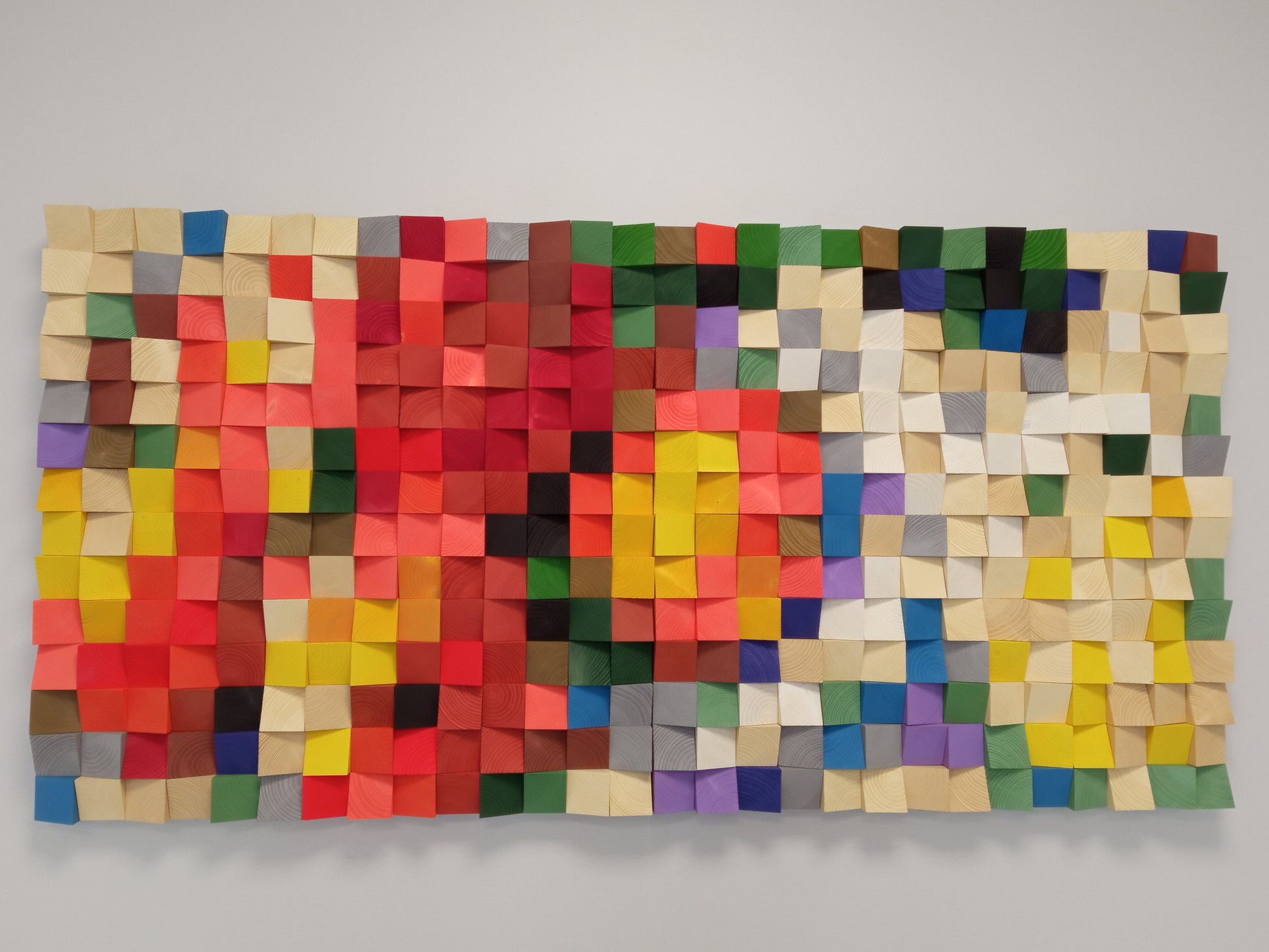 Scarlet Flowers 3D wooden acoustic wall art by WoodenPix in vivid red, yellow, and natural wood tones.