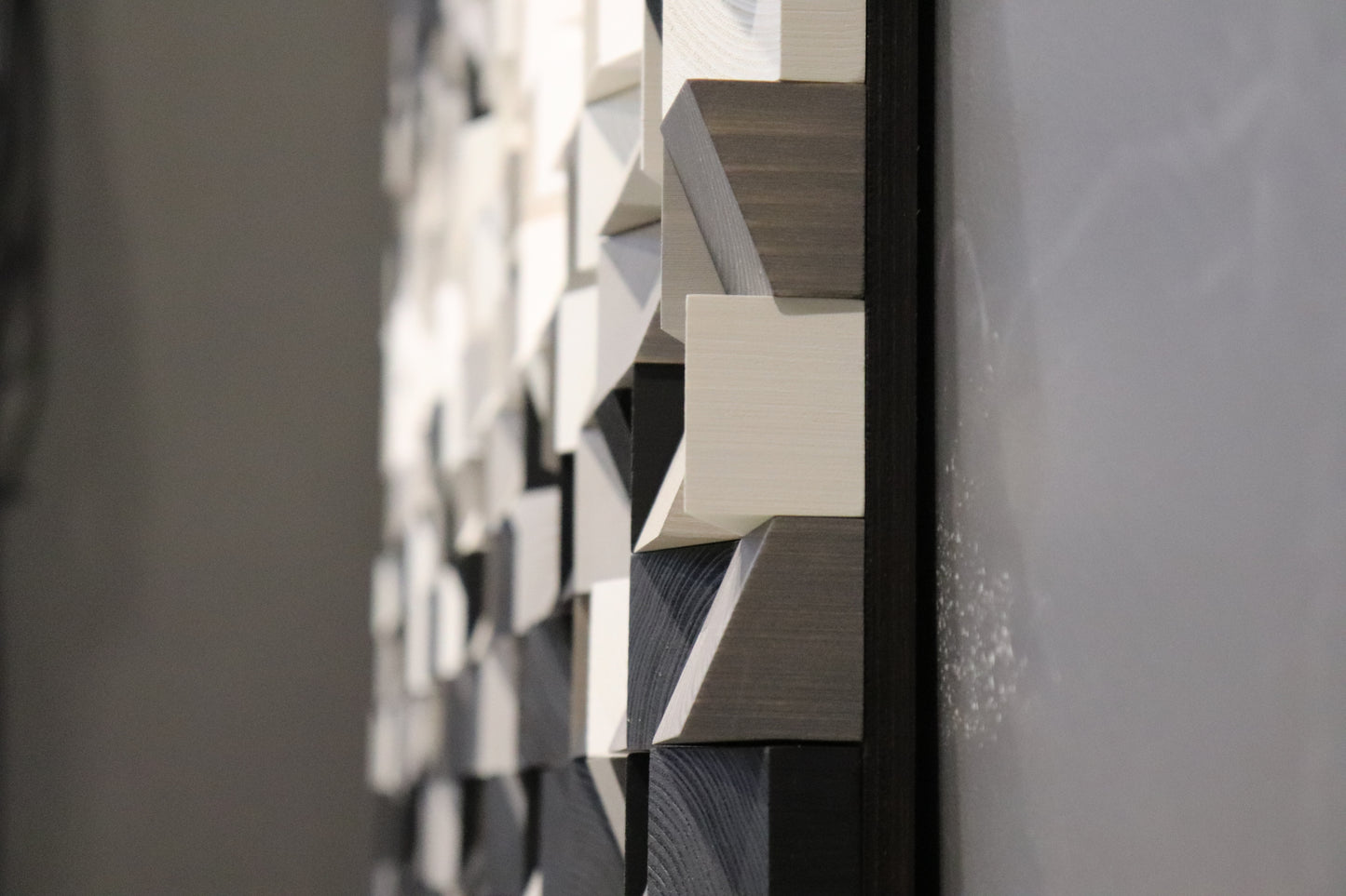 Modern textured wood wall panel with a unique three-dimensional design by WoodenPix.