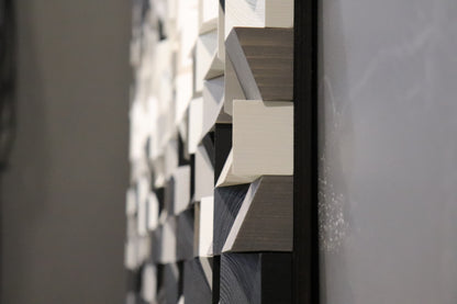 Modern textured wood wall panel with a unique three-dimensional design by WoodenPix.
